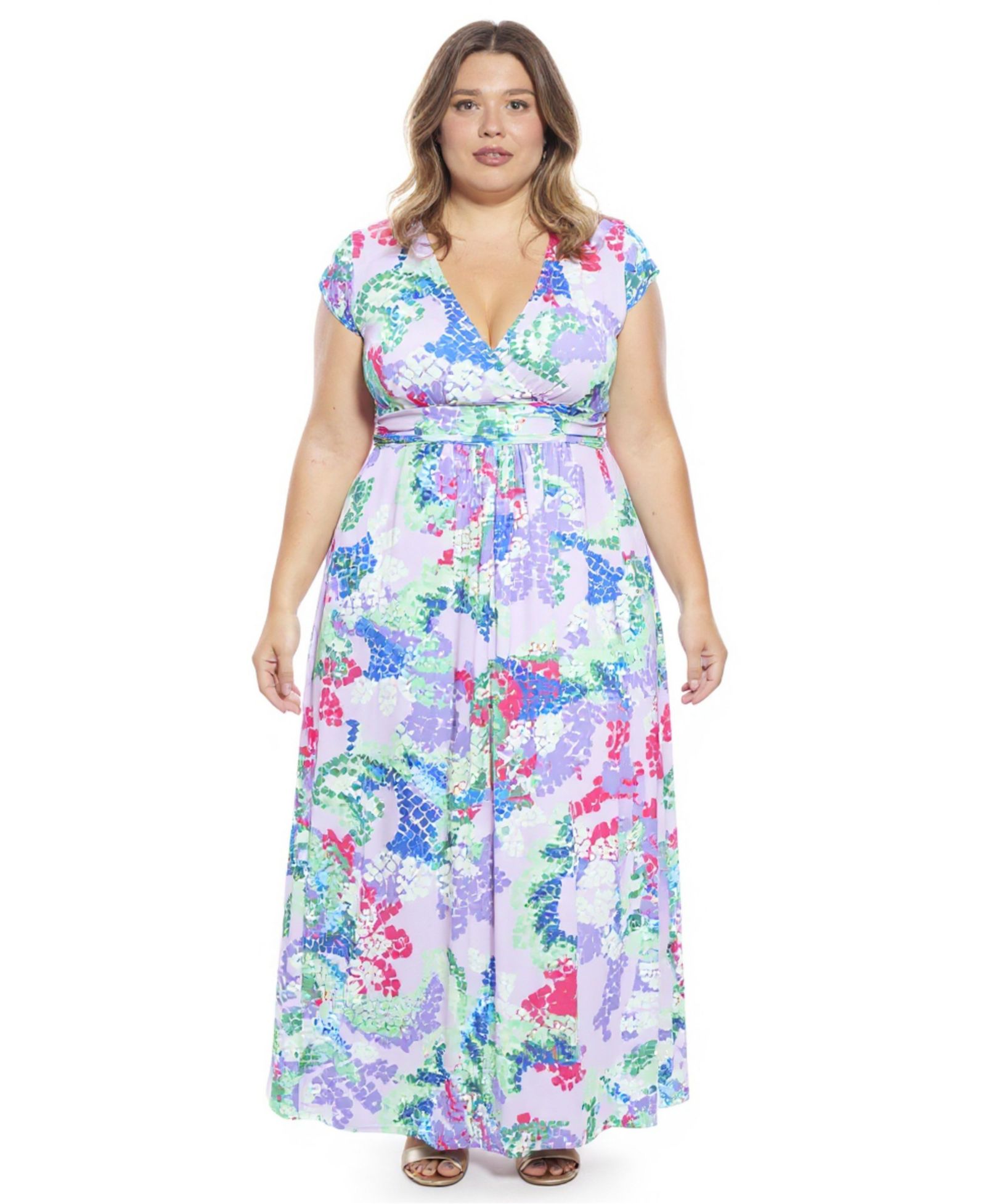 Женское макси-платье 24seven Comfort Apparel Plus Size с разрезом по бокам
