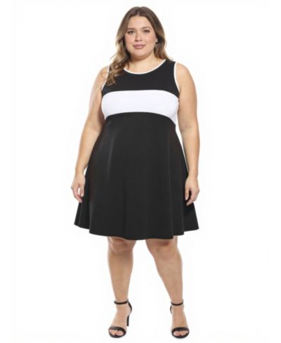 24seven Comfort Apparel платье A-line с расклешенным низом и круглым вырезом Plus Size