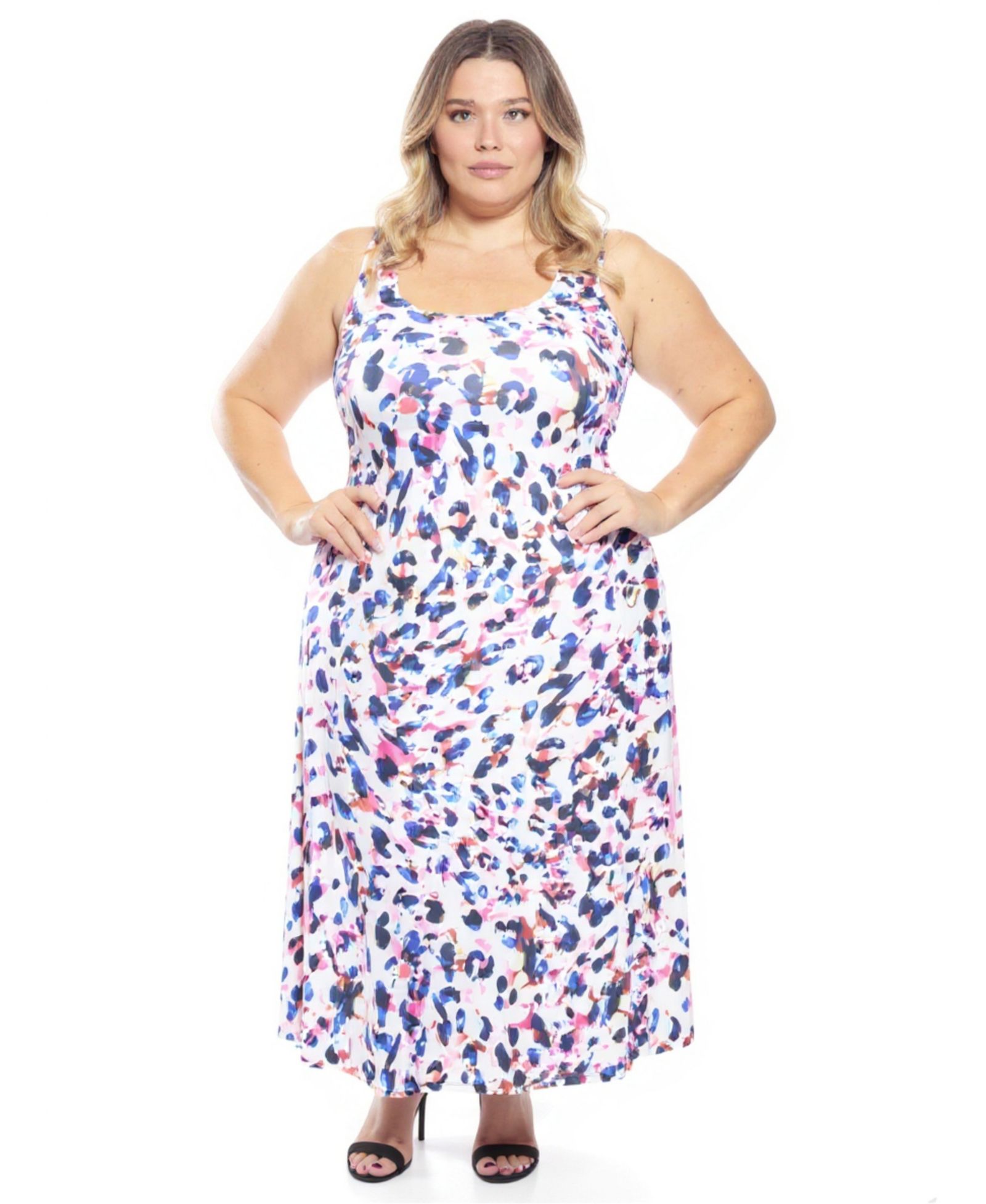 Платье Plus размер 24seven Comfort Apparel Abstract Tank Racerback Maxi