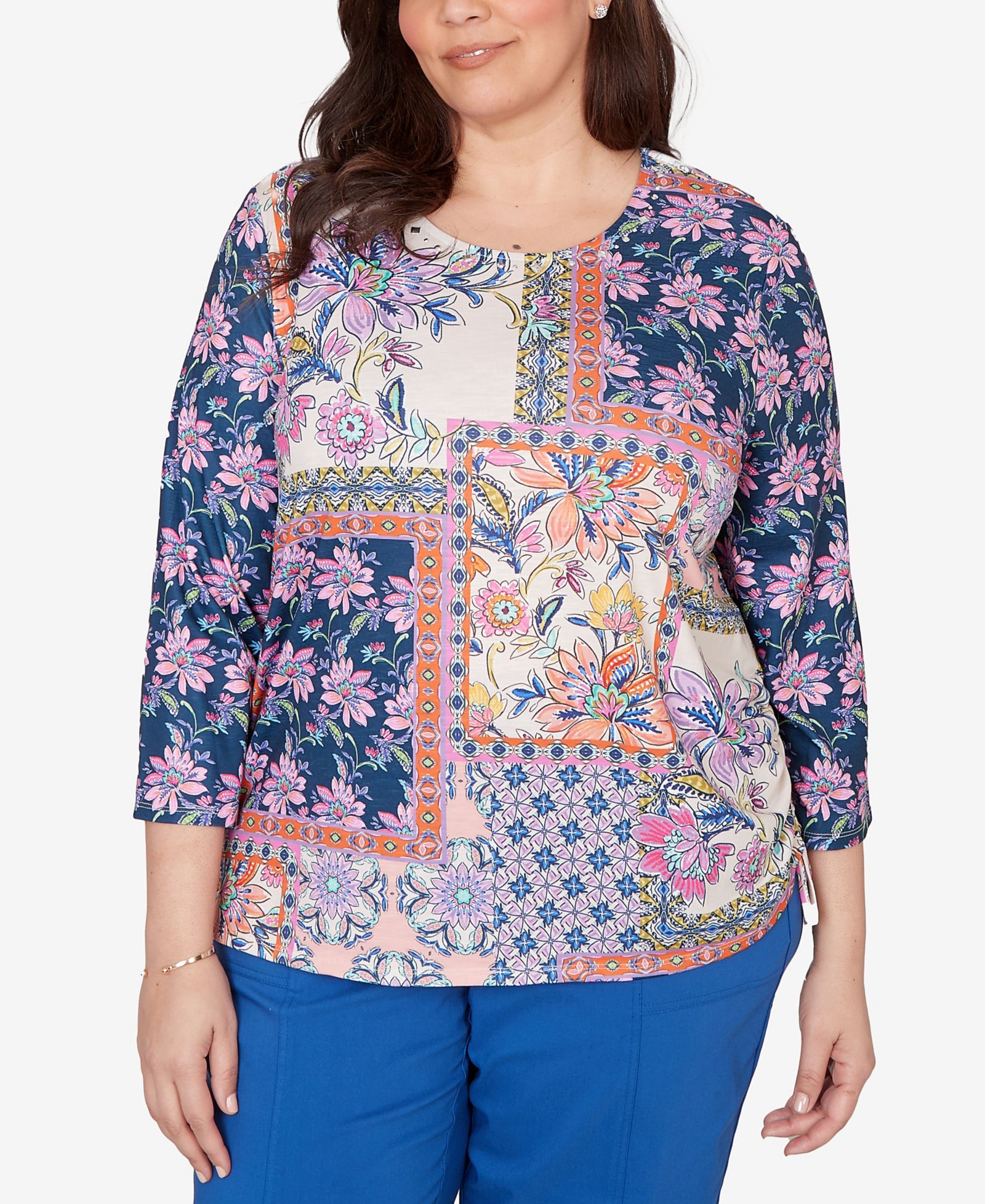 Женский топ Alfred Dunner Plus Size Geometric Floral