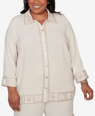 Alfred Dunner женский льняной жакет с отделкой из кружева Plus Size