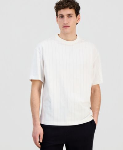 Hugo Boss Мужская хлопковая футболка с полоской и круглым вырезом