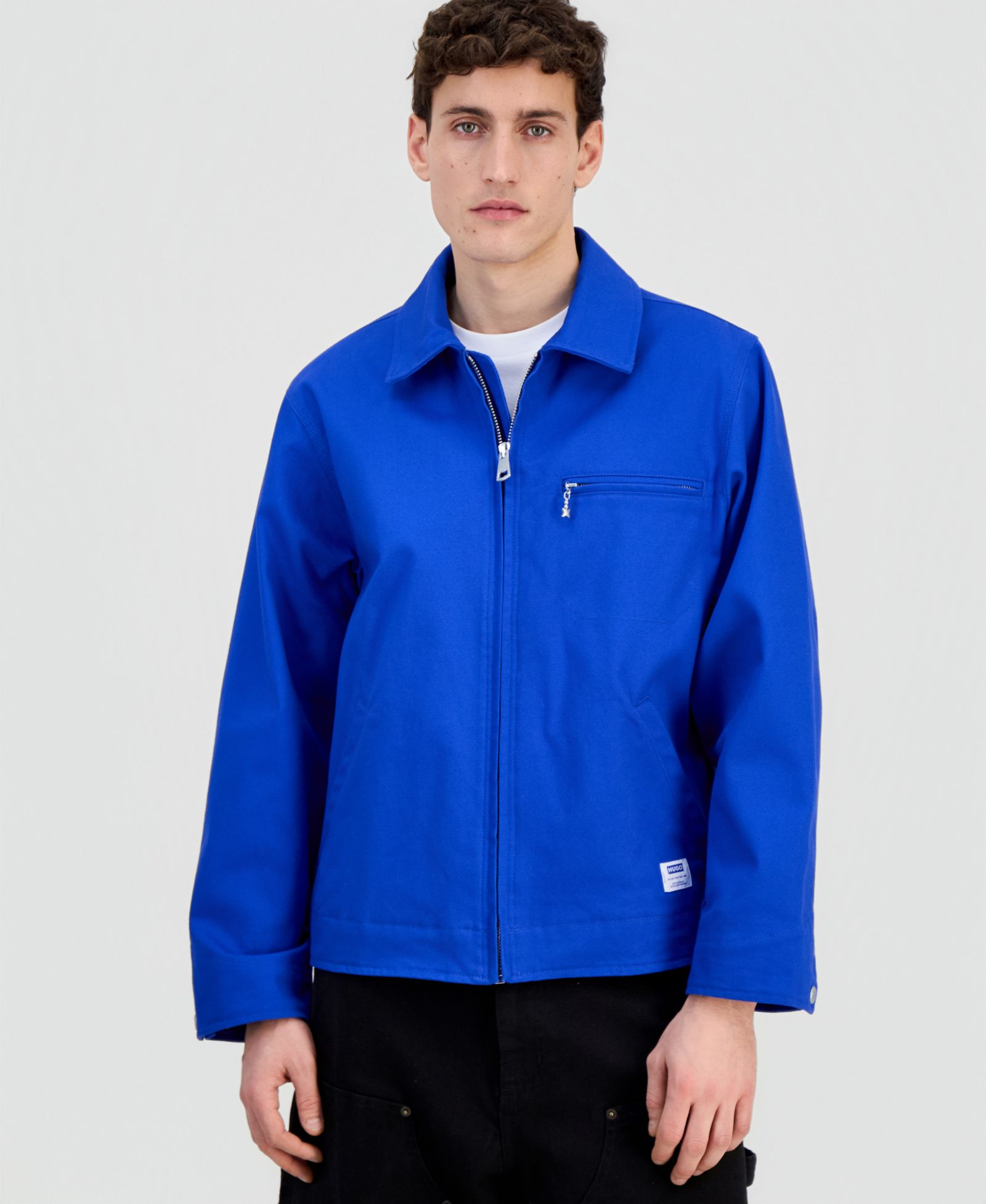 Hugo Boss Men's Cotton-Blend Zip Jacket