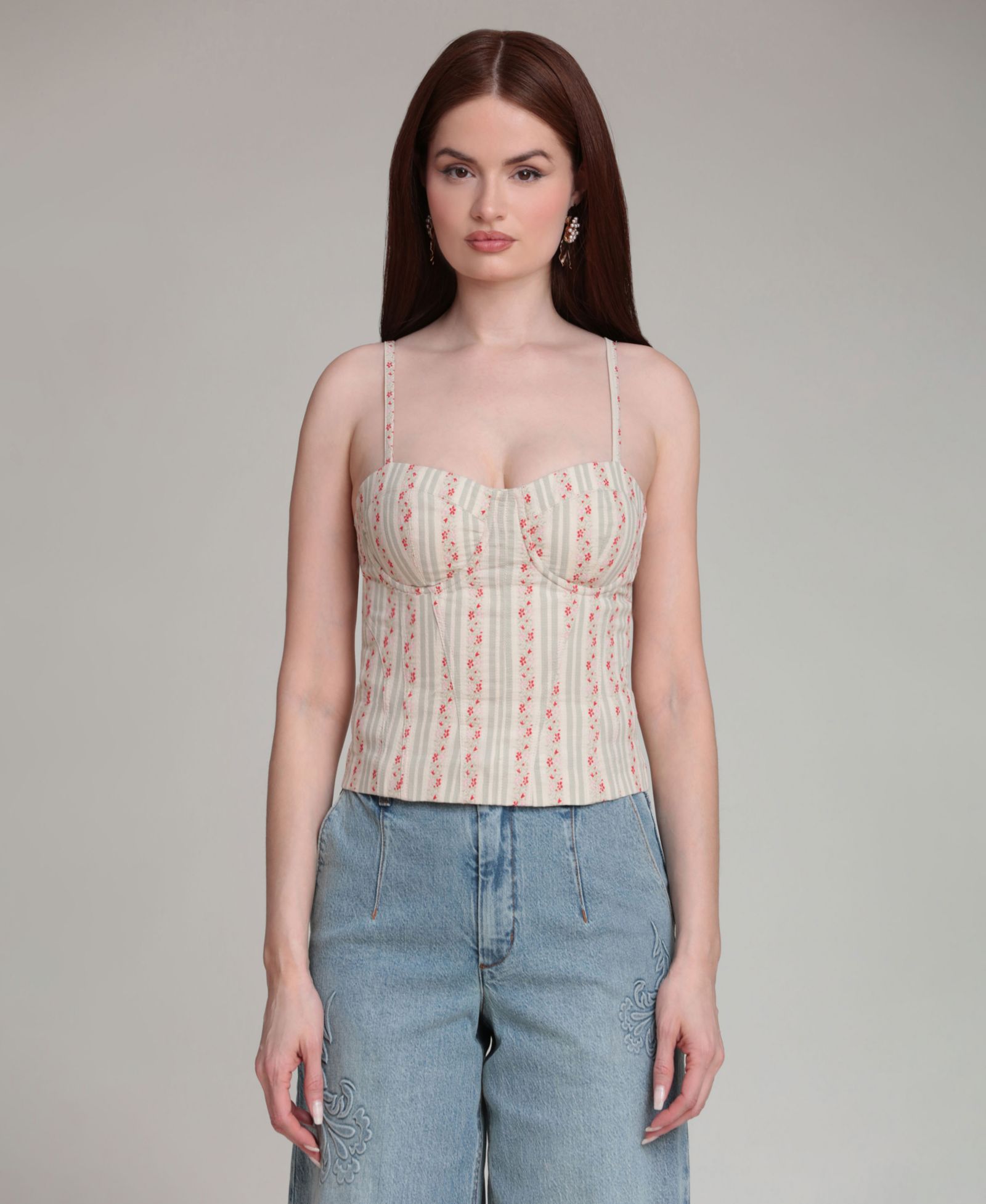Топ Avec Les Filles Women's Sweetheart Neck Mini