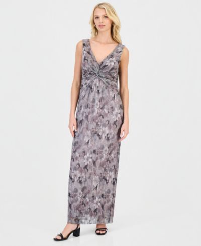 Женское платье Connected Women's Metallic Floral Twist-Front Column