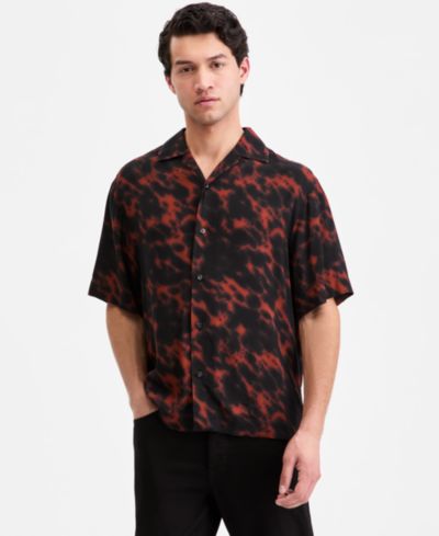 Мужская рубашка Hugo by Hugo Boss Printed Short-Sleeve Oversized Camp