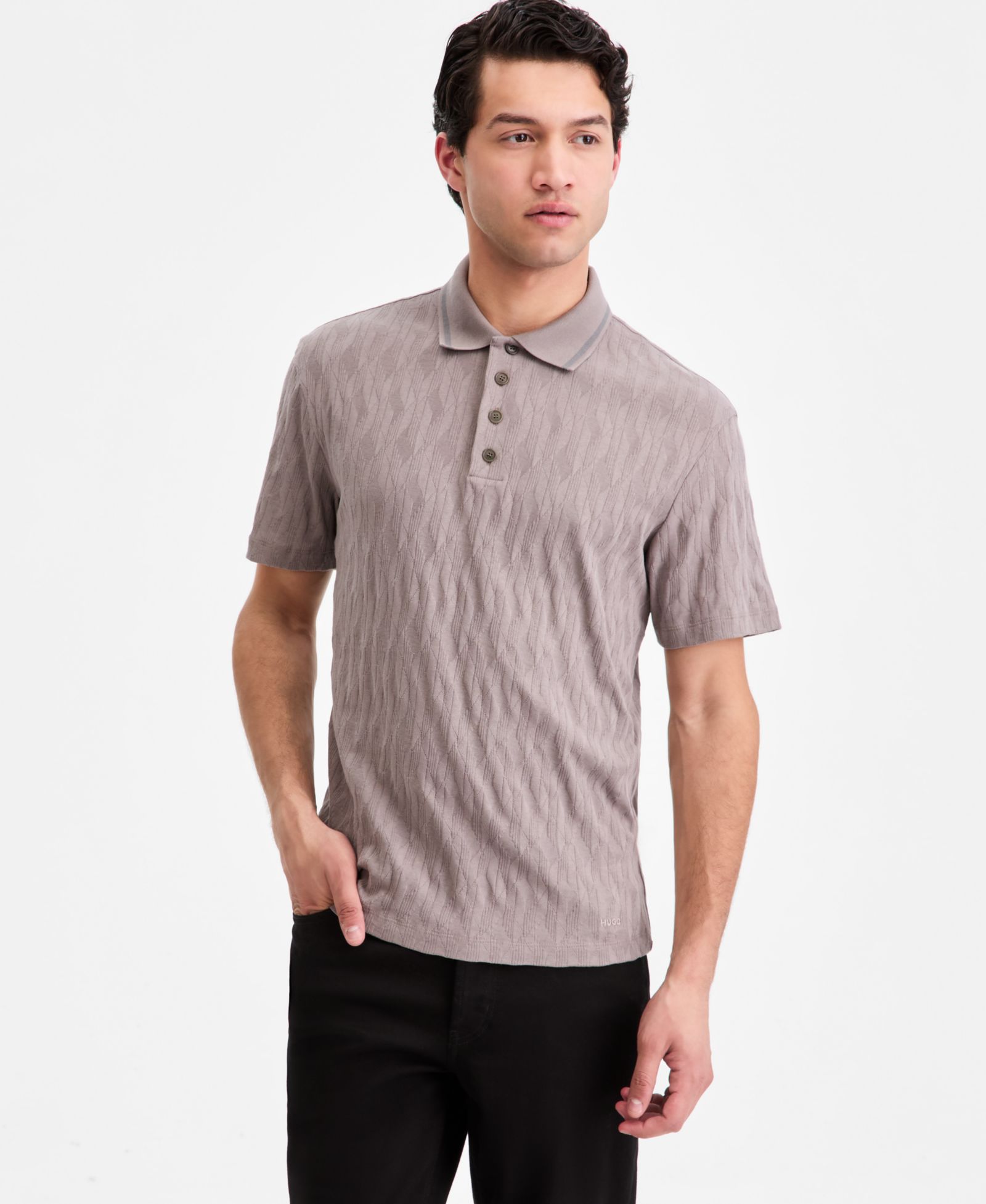 Hugo by Hugo Boss Men's Cotton Jacquard Short-Sleeve Polo Shirt