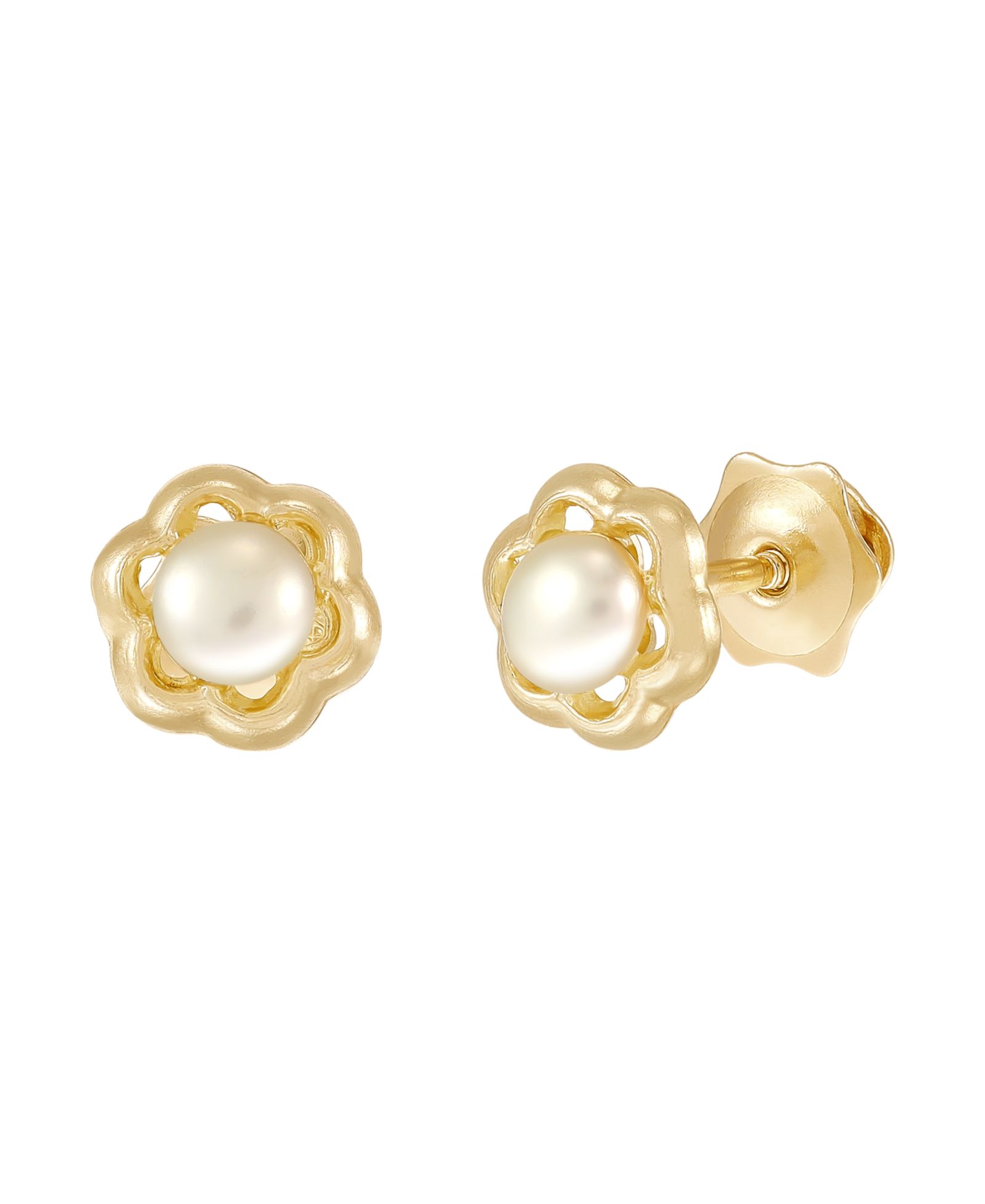 Children's Cultured Freshwater Pearl (3 mm) Stud Earrings in 14k Yellow Gold