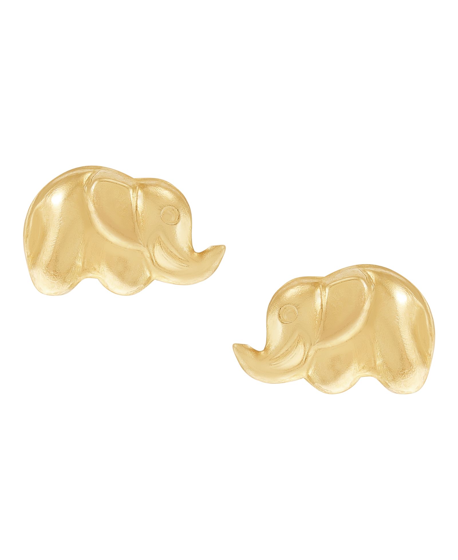Children's Elephant Stud Earrings in 14k Yellow Gold