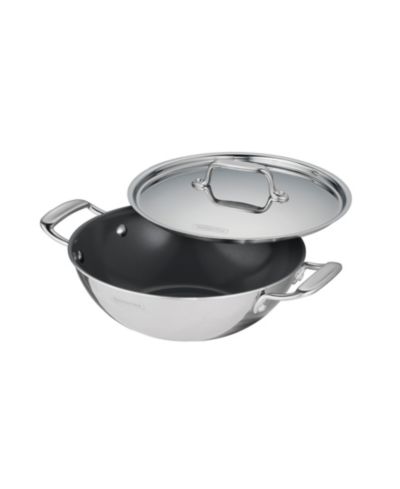 Tramontina Utsava Tri-Ply Clad Stainless Steel 2.7-Quart Covered Kadai