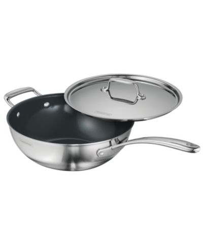 Tramontina Utsava Tri-Ply Clad Stainless Steel 3.75-Quart Covered Wok