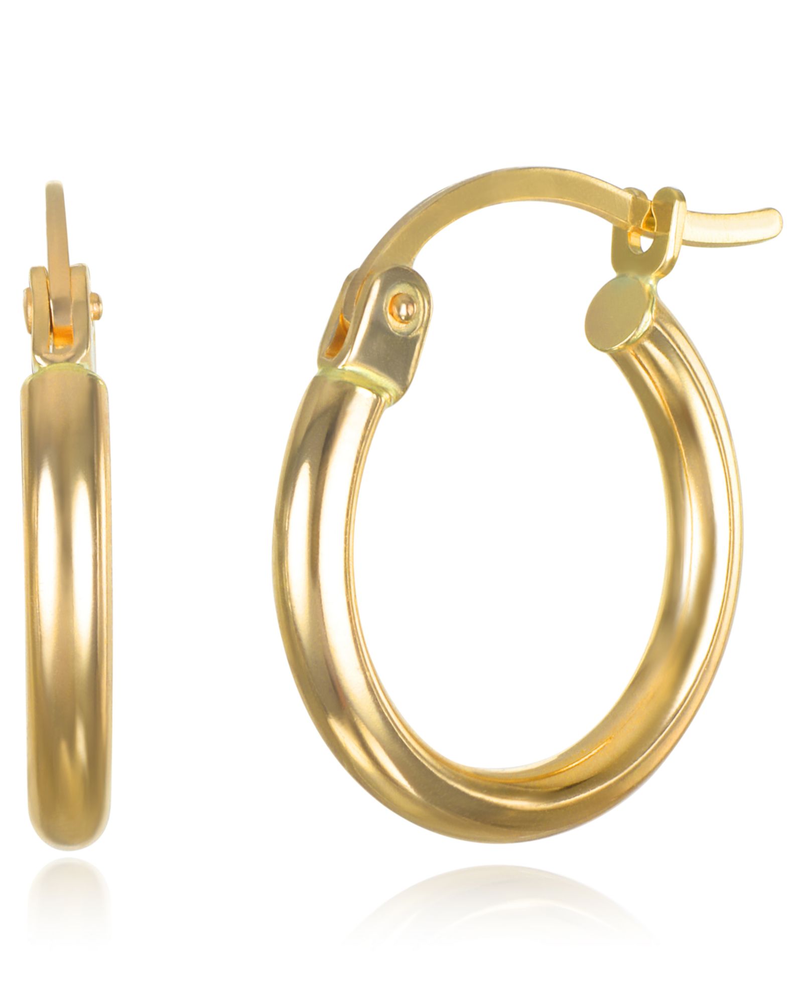 Macy's серьги-кольца 2x15mm из желтого золота 10k