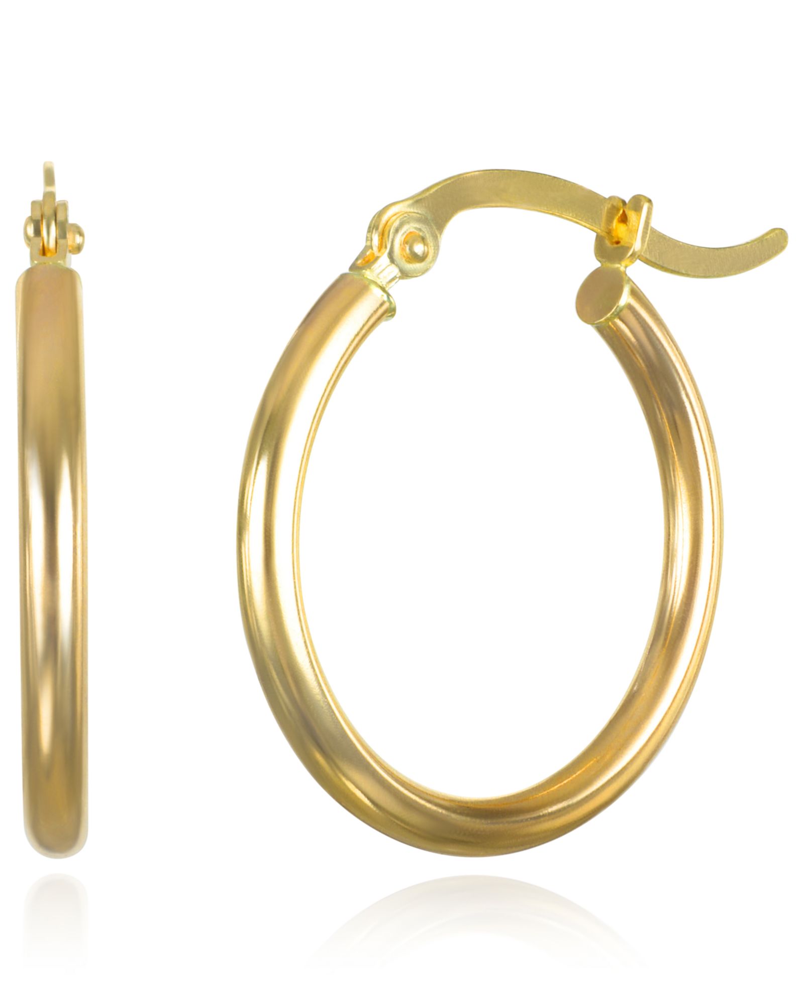 Серьги-кольца Macy's 2x20mm из желтого золота 10k