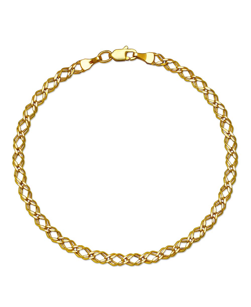 Браслет Macy's Diamond-Cut 3D Link в 10k Yellow Gold