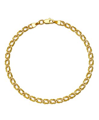Macy's Diamond-Cut 3D Link Bracelet in 10k Yellow Gold