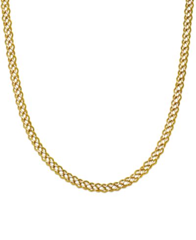Macy's Harlequin Link Necklace in 10k Yellow Gold