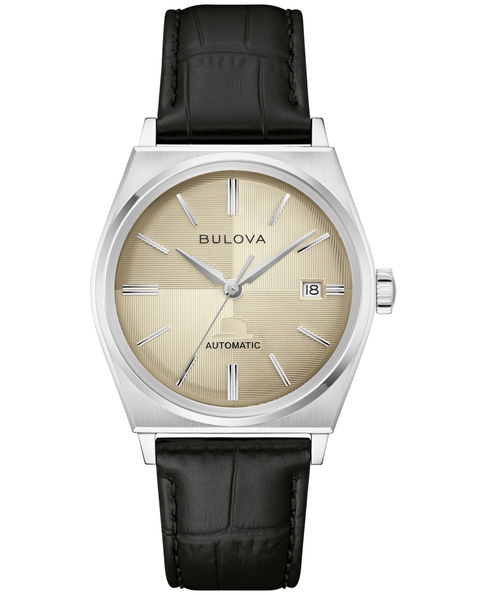 Bulova Мужские часы Frank Sinatra Black Leather Strap 40mm