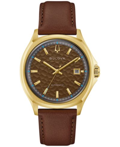 Мужские часы Bulova Tony Bennett NYC с коричневым кожаным ремешком, 32mm