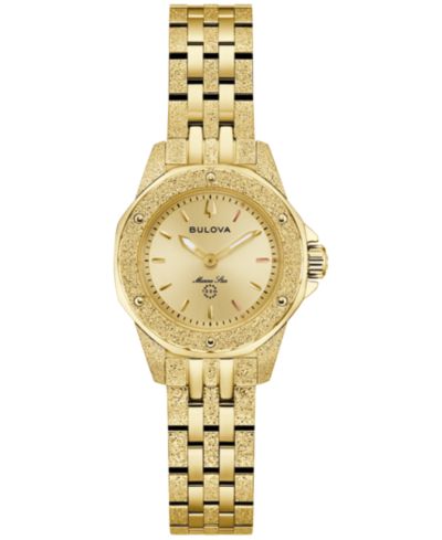 Женские наручные часы Bulova Marine Star Series A Marc Anthony, золотистая нержавеющая сталь, 35mm