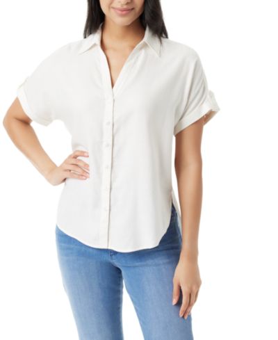 Gloria Vanderbilt Женская рубашка с коротким рукавом Demi Short-Sleeve