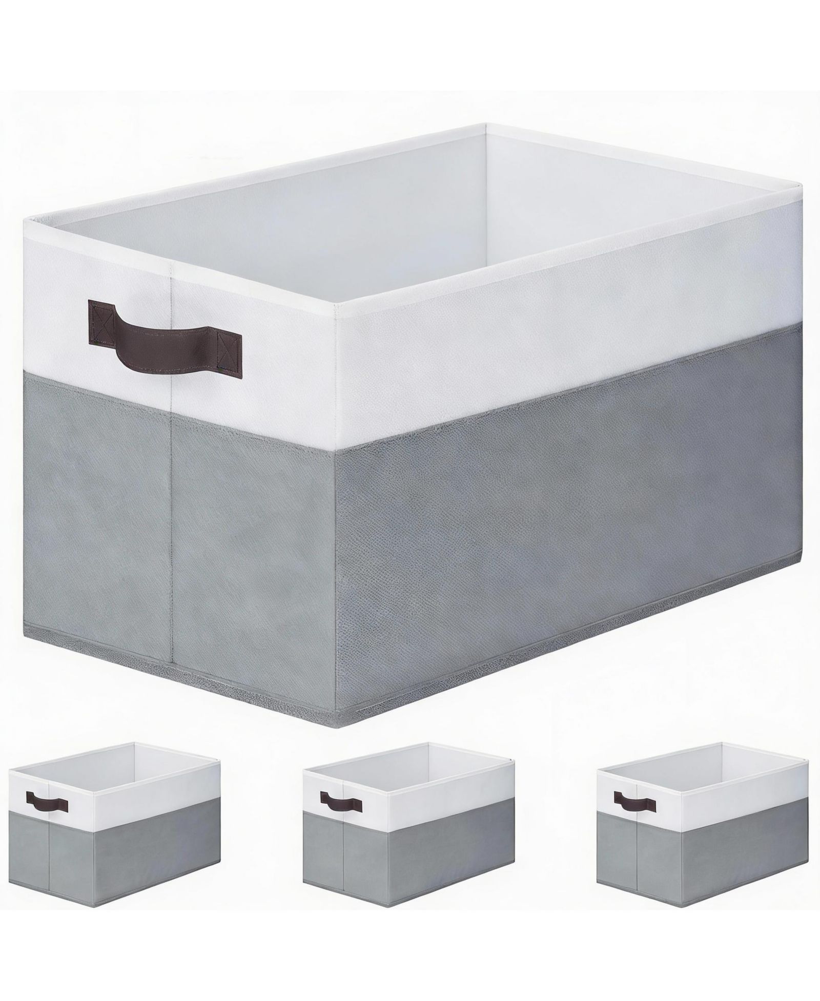 YIGII 4-Pack Collapsible Fabric Storage Bins with Handles for Home Organization