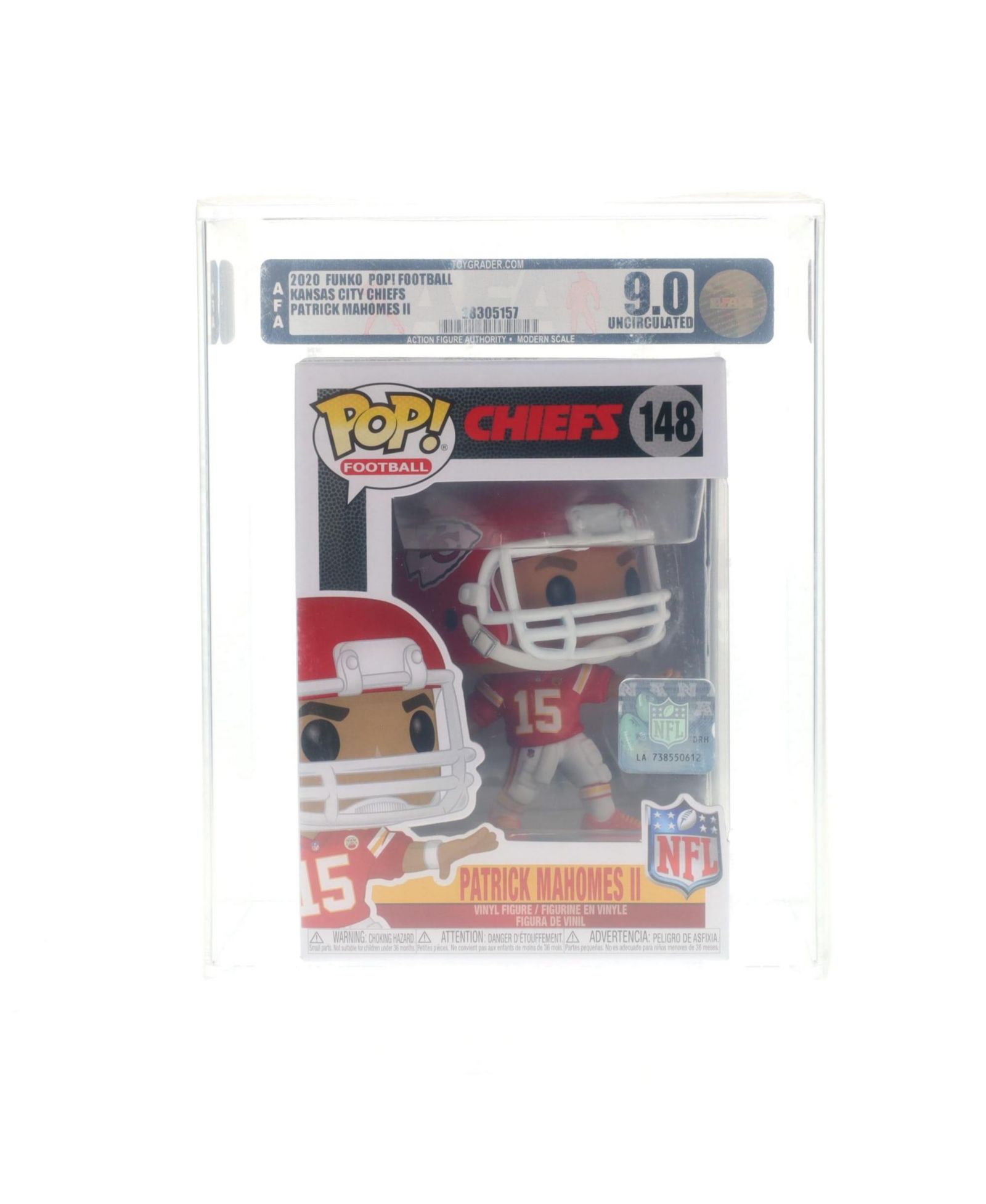 Funko Pop! Канзас-Сити Чифс Патрик Махоумс II, оцененная AFA 9, виниловая фигурка 9,5 см