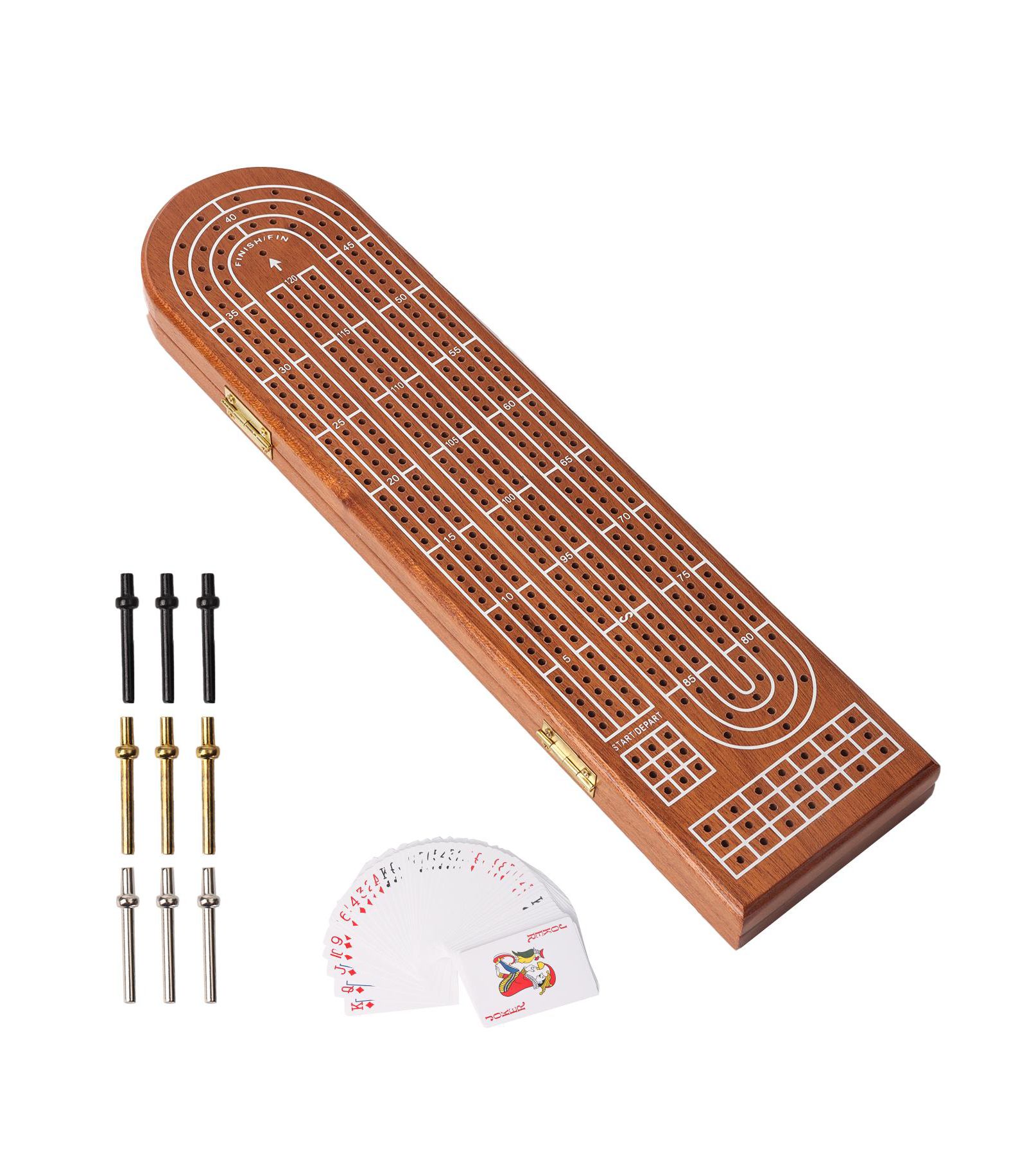GSE Games & Sports Expert деревянная настольная игра Cribbage с картами и металлическими фишками