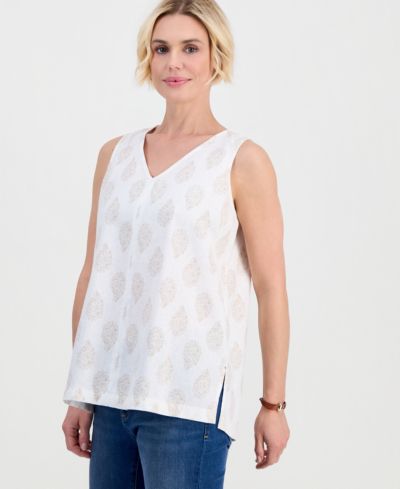 Женская туника Petite Style & Co Flora Drop V-Neck