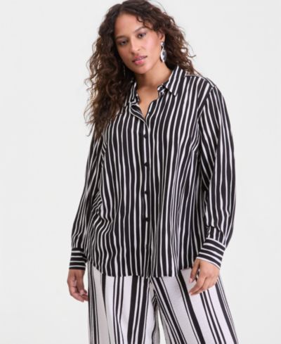 Женская блузка I.N.C. International Concepts Plus Printed Button-Up