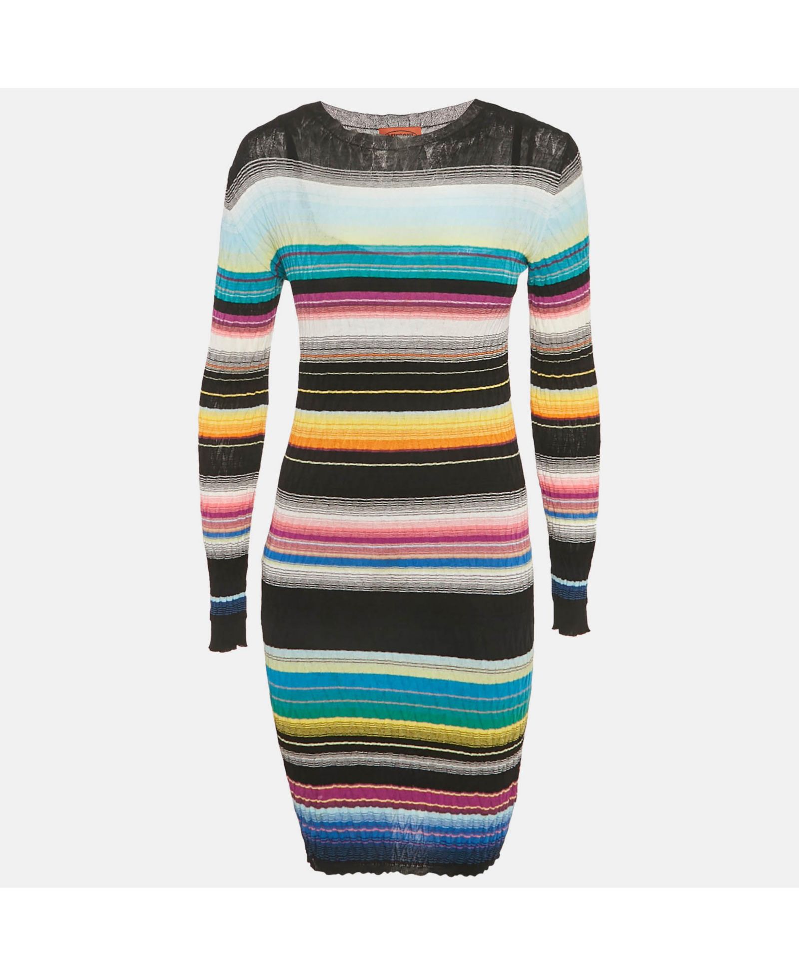 Pre-Owned Missoni Женское мини-платье в полоску Rib Knit Black