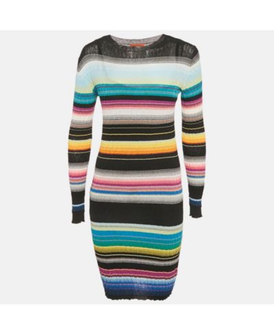 Pre-Owned Missoni Женское мини-платье в полоску Rib Knit Black