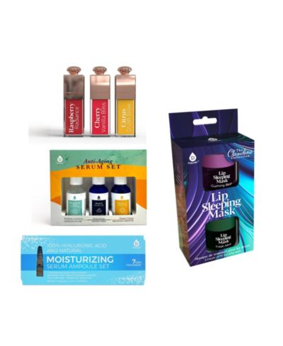 PURSONIC набор Ultimate Glow Collection: масла для губ, ночная маска, антивозрастная сыворотка и 7-дневный уход с гиалуроновой кислотой