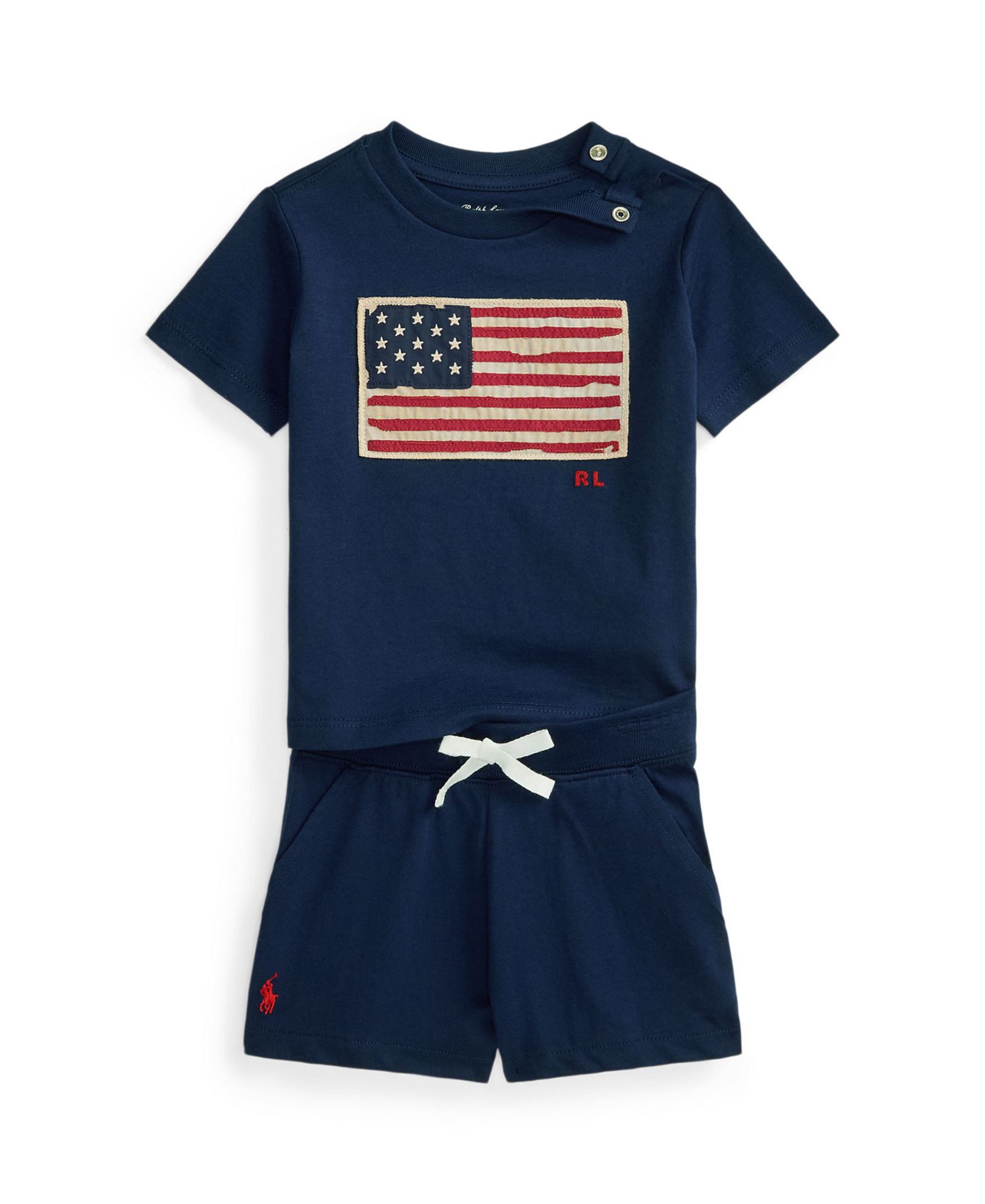 Polo Ralph Lauren Baby Boys' Flag Jersey T-Shirt and Shorts, 2-Piece Set