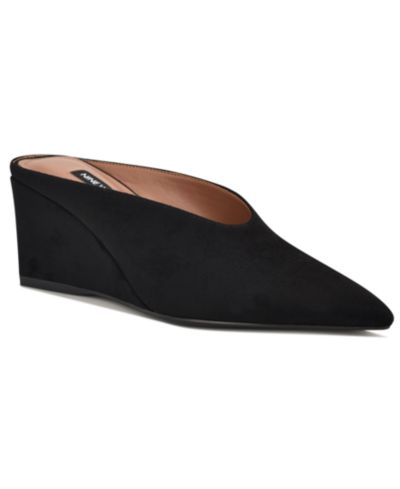 Nine West Women's Lanah Pointed Toe Slip-On Wedge Mules