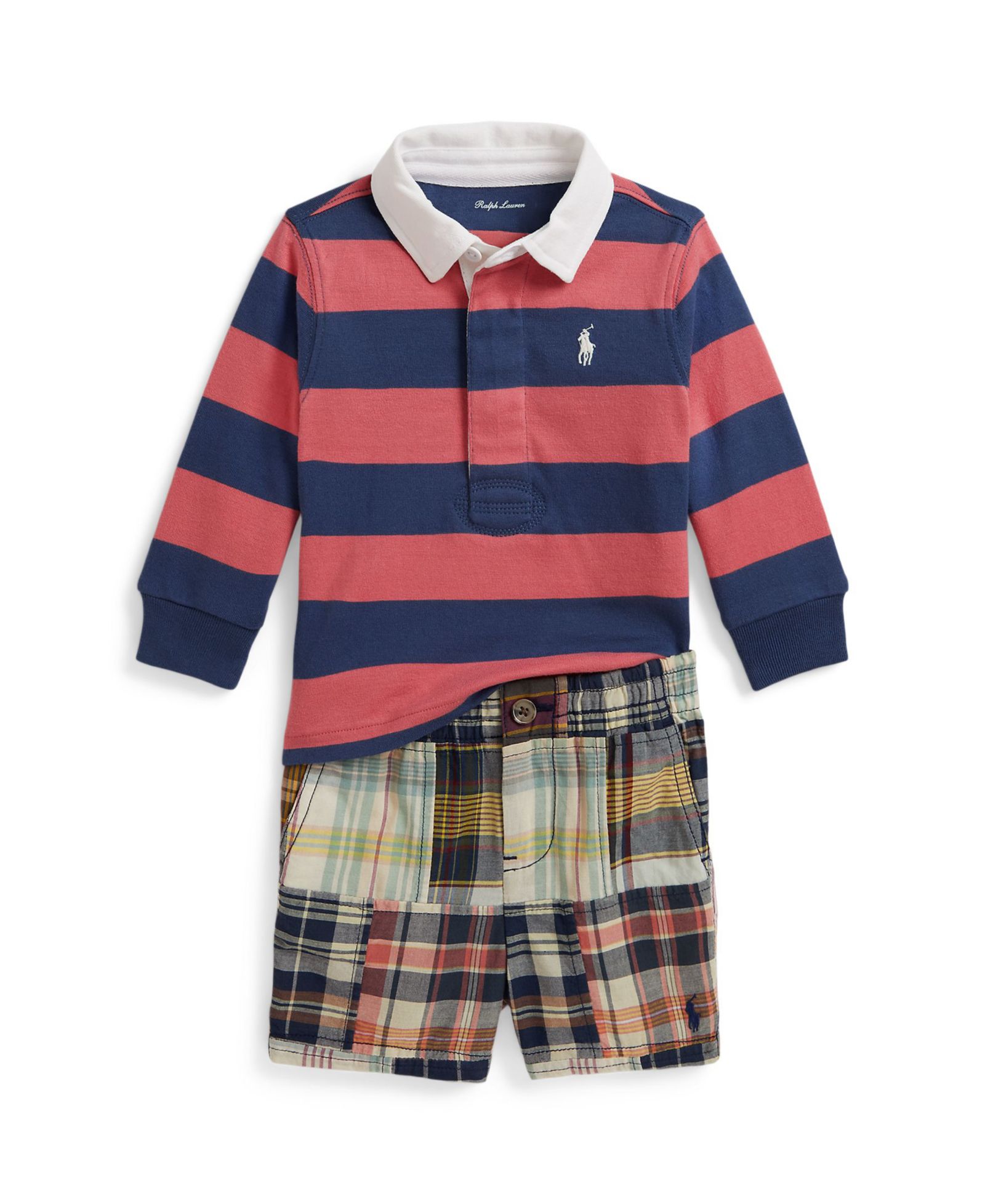 Комплект из 2 предметов Polo Ralph Lauren Baby Boys' Plaid Madras Shirt and Twill Shorts