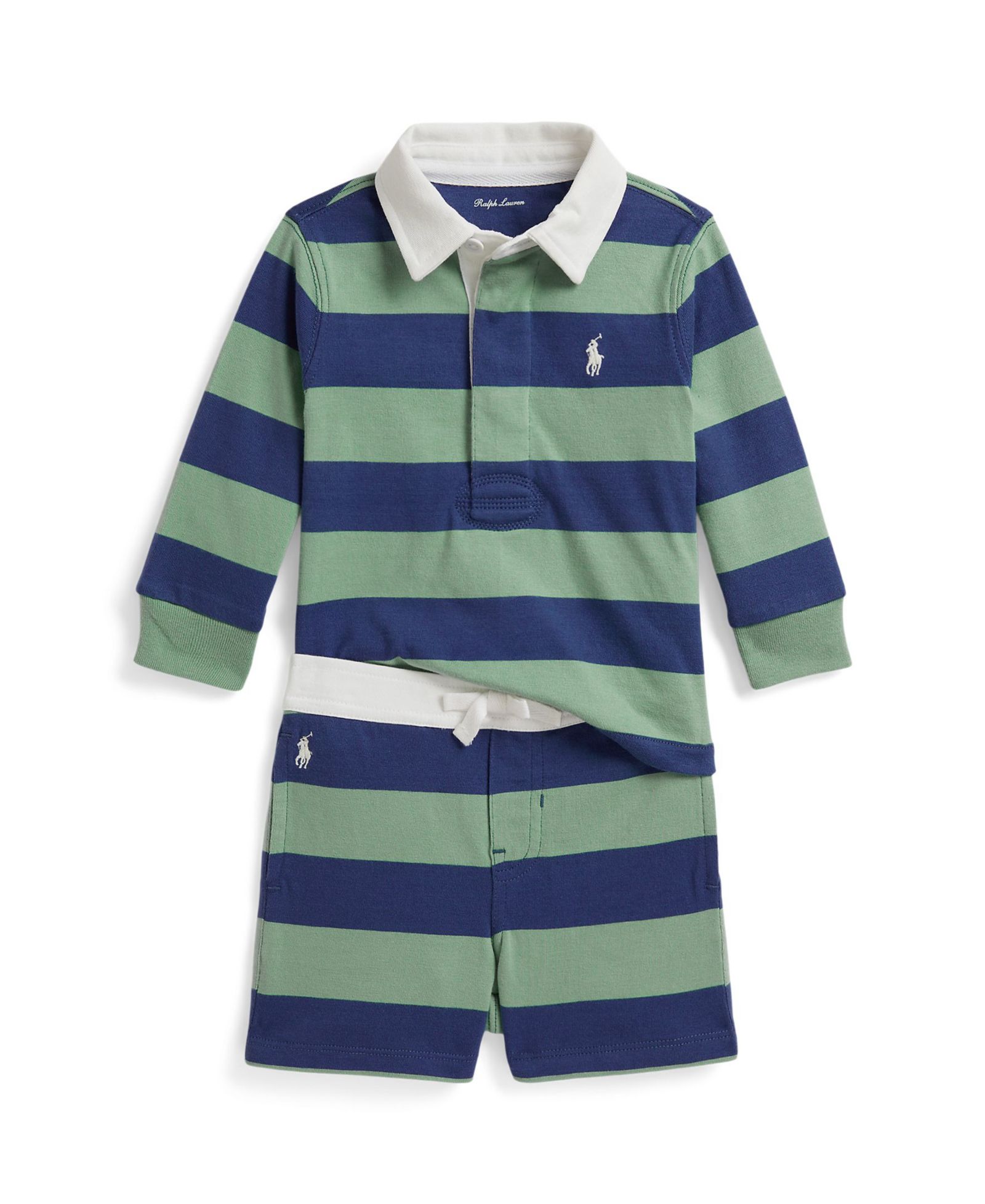 Детский комплект Polo Ralph Lauren Striped Rugby Shirt and Shorts, 2-Piece Set