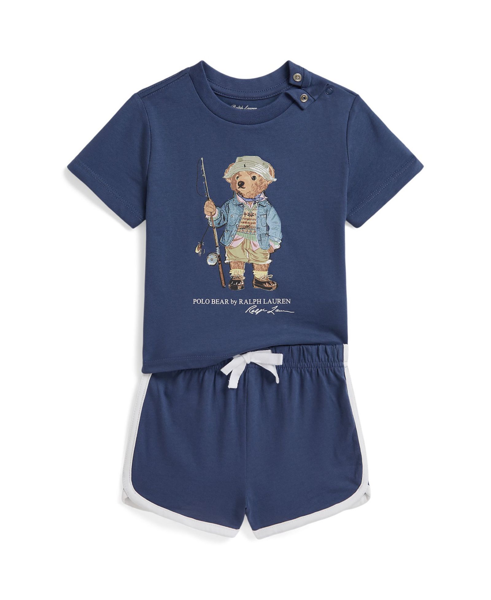 Комплект для малышей Polo Ralph Lauren: футболка и шорты с принтом Polo Bear, 2 части