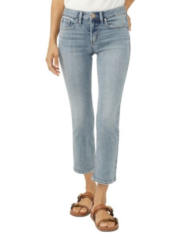 Silver Jeans Co. Женские джинсы Suki, укороченные, прямые, с завышенной посадкой