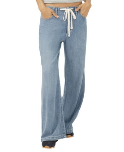 Женские джинсы Silver Jeans Co. Mid-Rise Wide-Leg Drawstring Ankle