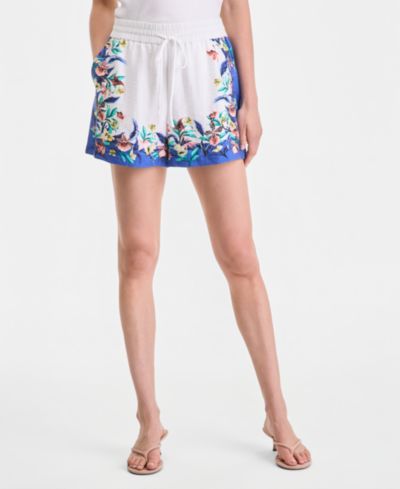 I.N.C. International Concepts Women's Printed Drawstring Shorts, Macy's Exclusive
