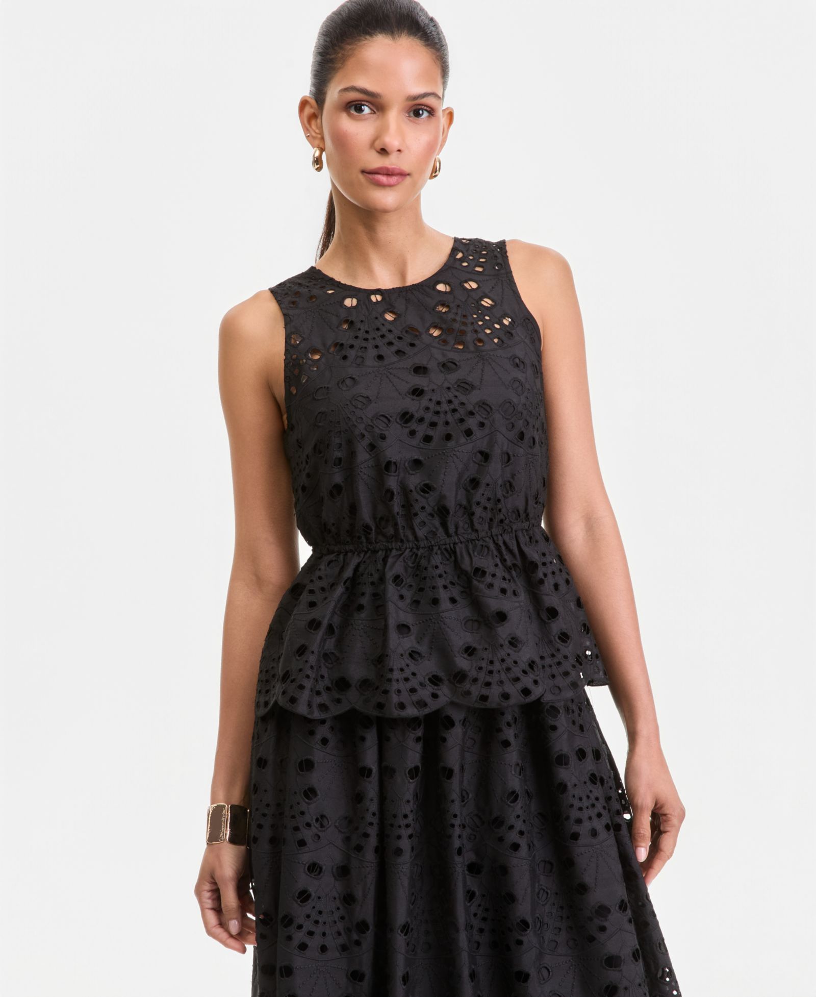 Женский топ I.N.C. International Concepts без рукавов с кружевом Eyelet Lace Peplum