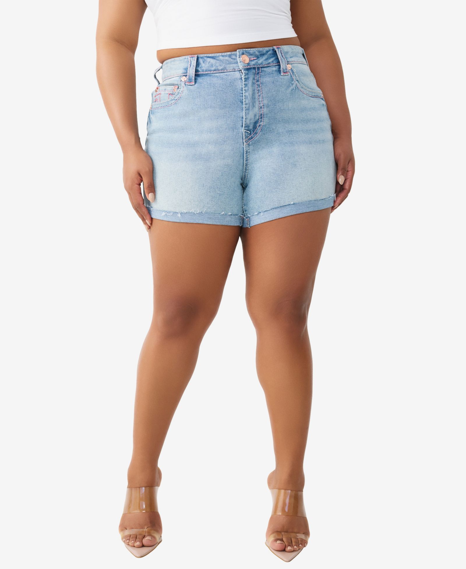 Шорты True Religion Plus Size Jennie Mid-Rise Big T