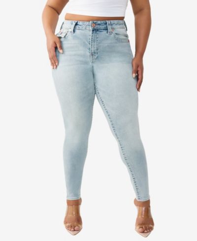 True Religion Plus Size Mid-Rise Skinny Big T-Flap Jeans