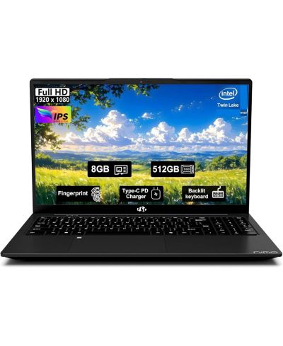Ноутбук NIMO 15.6" FHD IPS 8GB RAM 512GB SSD, 4 ядра 13th Gen Intel N150 3.6GHz Fingerprint Wi-Fi 6