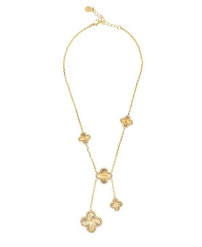 Rivka Friedman CZ Flower Station Y Necklace