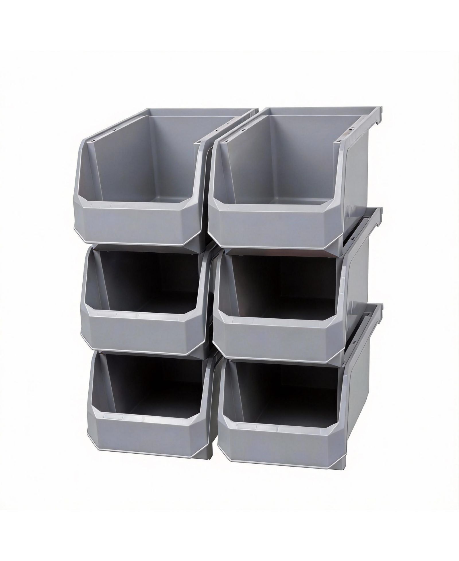 YIGII Large Stackable Storage Bins for Organizing Cabinets, Pantry, Closet, Garage, and Office 6-Pack