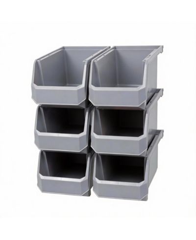 YIGII Large Stackable Storage Bins for Organizing Cabinets, Pantry, Closet, Garage, and Office 6-Pack