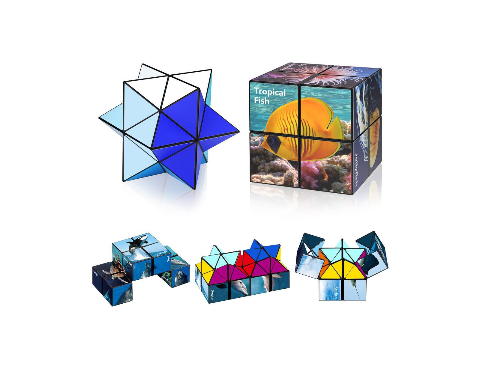 Игрушка Bruce & Shark 2-in-1 Ocean Split Magic Cube Transformable Fidget Toy