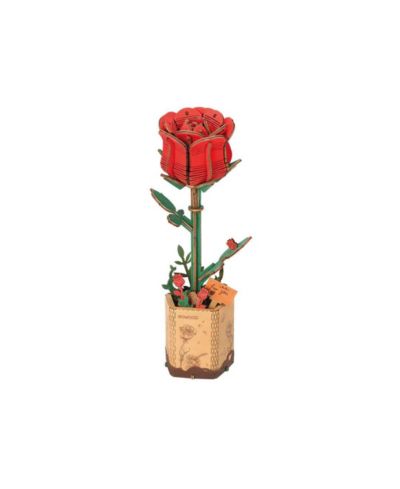 Flash Popup Red Rose 3D Wooden Puzzle, 106 Pieces, Ages 8+