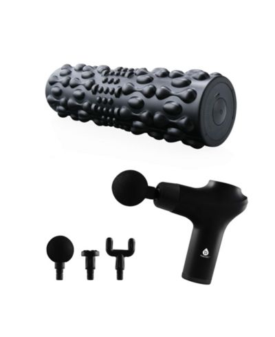 Pursonic Deep Tissue Recovery Bundle - 3-Speed Percussion Massager + FlexiPulse 5-Speed Vibrating Foam Roller